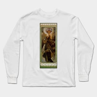 Clair De Lune by Alphonse Mucha Long Sleeve T-Shirt